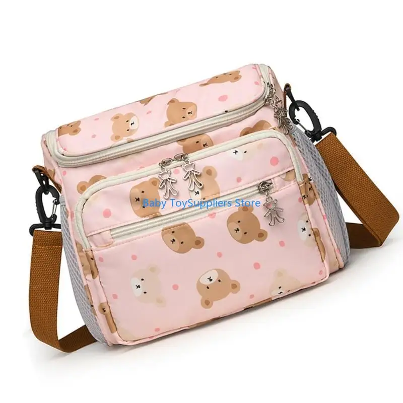 

R1WF Stylish Mother Bag High Capacity Diaper & Bottle Bag Essential for Modern Moms