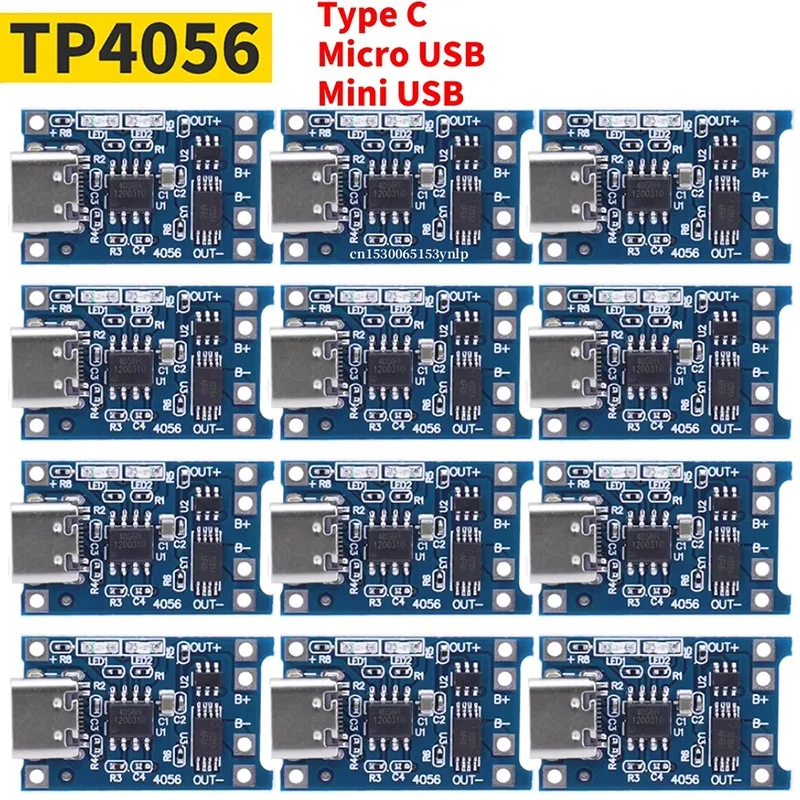 Tipo-C/Micro/Mini Usb 5V 1A 18650 Tp4056 Mini Usb Módulo De Cargador De Batería De Litio Placa De Carga Con Protección Funciones Duales — -35%, $0.27 Coupon, from $0.50 – 35% descuento – €0.50