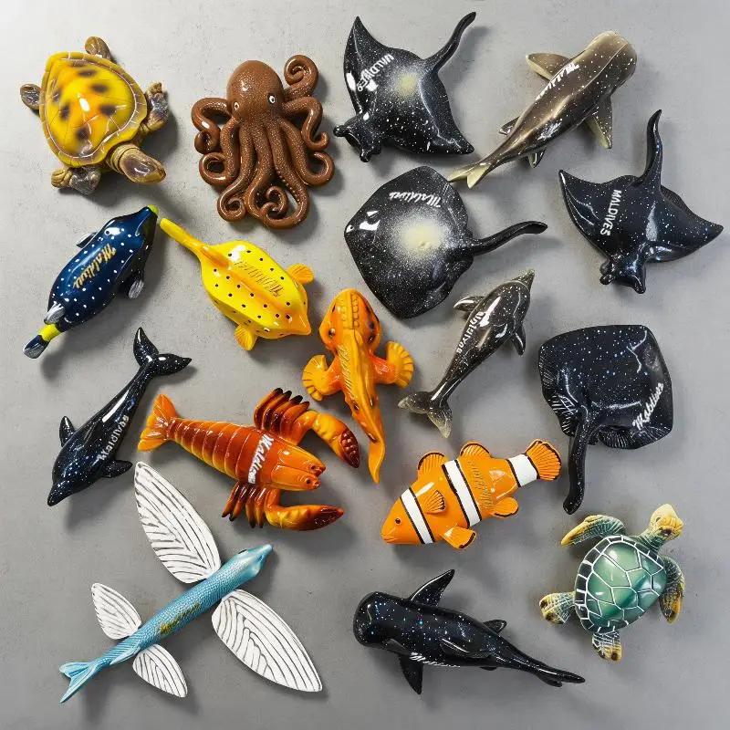 Maldives Tropical Sea Fish 3D Resin Fridge Magnets Travel Souvenir Gift