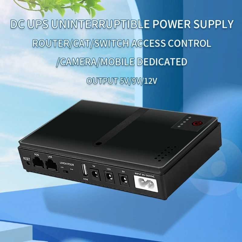 Reliable Backup Power Solution UPS Battery Backup for Cameras and Video Cameras 10400mAh Capacity 5V9V12V Output