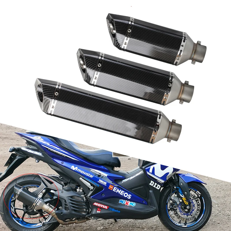 51mm Universal Motorcycle exhaust with DB killer Motorcycle Exhaust Pipe Muffler for z900 R3 R25 MT07 MT09 R1 Z400 Z650 Z800 R6