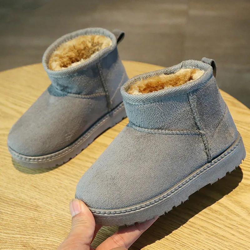 Zapatos de invierno para niños que mantienen el calor, botas de nieve para niños y niñas, zapatos de nieve sin cordones, zapatos cálidos acolchados de algodón, zapatillas de deporte para niños CSH1217