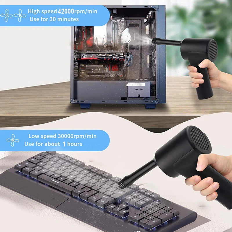 Пылесос для компьютеров, портативный пистолет для удаления пыли, бесщеточный двигатель, воздуходувка для клавиатуры ноутбука, очистки каме...