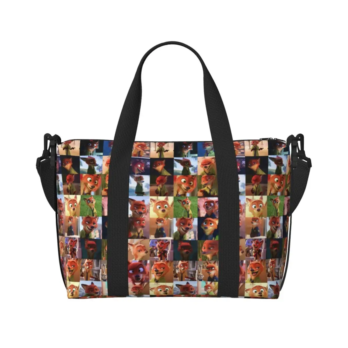 

Custom Zootopia Film Tote Bag Women Big Capacity American Animation Beach Gym Travel Bags