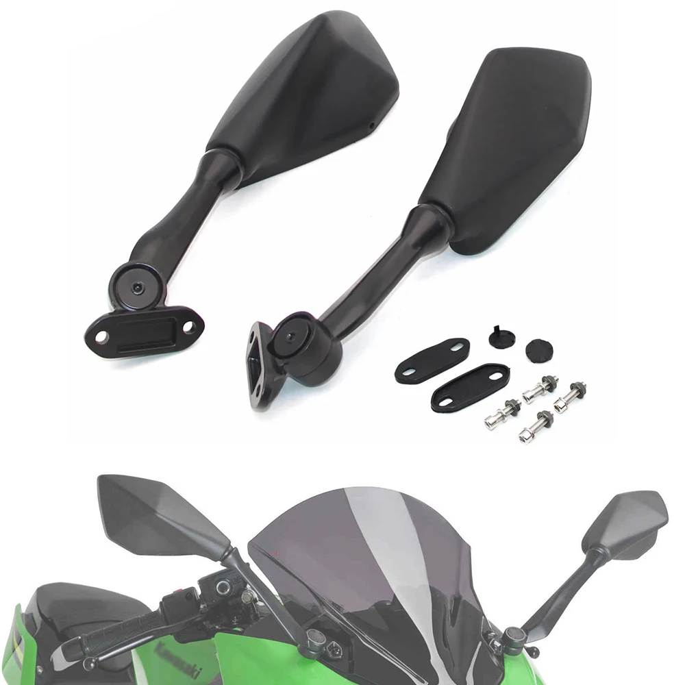 1 Paar Motorrad-Rückspiegel, zusammenklappbar, Ersatz für Ninja 300 250 ZX6R 636 300R EX300 ABS 2011–2018