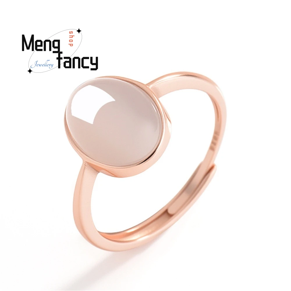 

Элегантное кольцо из натурального нефрита Hetian с дымчато-фиолетовым яйцом, нефритовое кольцо S925, серебро, розовое золото, женское кольцо, модное регулируемое кольцо