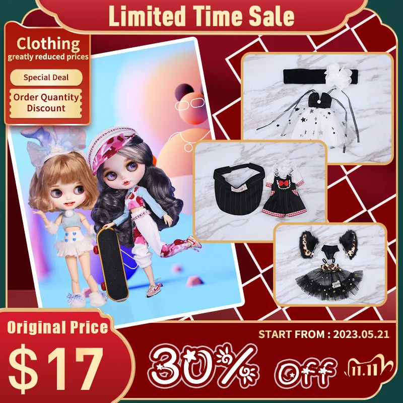 Fortune Days DBS 1/6 30cm blyth doll various style clothes big discount up to 30% off.