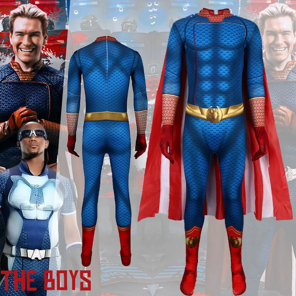 The Boys Cosplay The Homelander Kostüm Damen Herren Halloween Kostüm Antony Starr Superheld Zentai Anzug Overall Umhang Body