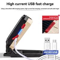 AB31 COB Work Light USB Rechargeable Work Light Portable Magnetic Hanging Lamp Emergency Lights for Outdoor Camping B