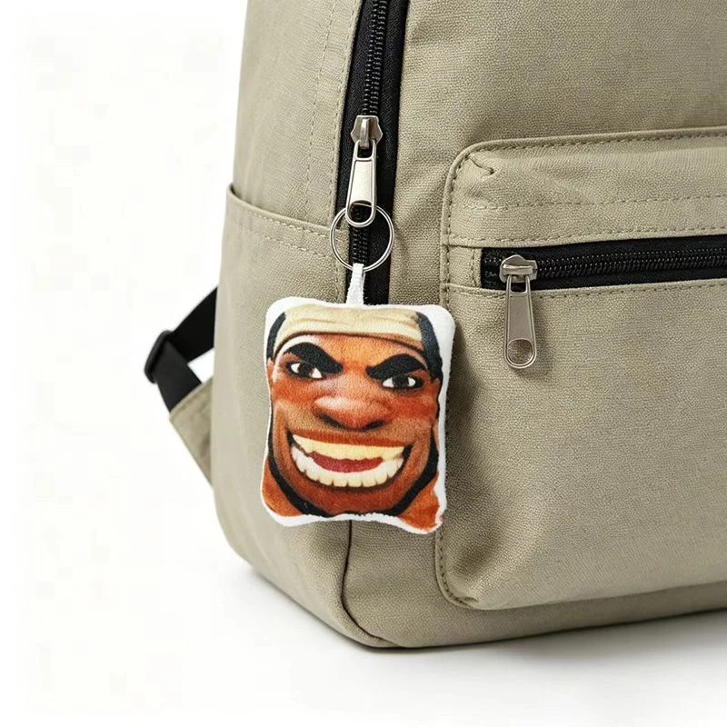 Funny Meme Plush Keychain Talking Stuffed Animal Pendant Novelty Sound Effect Backpack Charm White Elephant Gag Gift For Teens