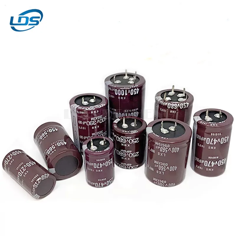 1pcs Ox horn foot electrolytic capacitor 680/820 150/330 dark brown / 470/560/450 v / 1000 uf kong welding machine