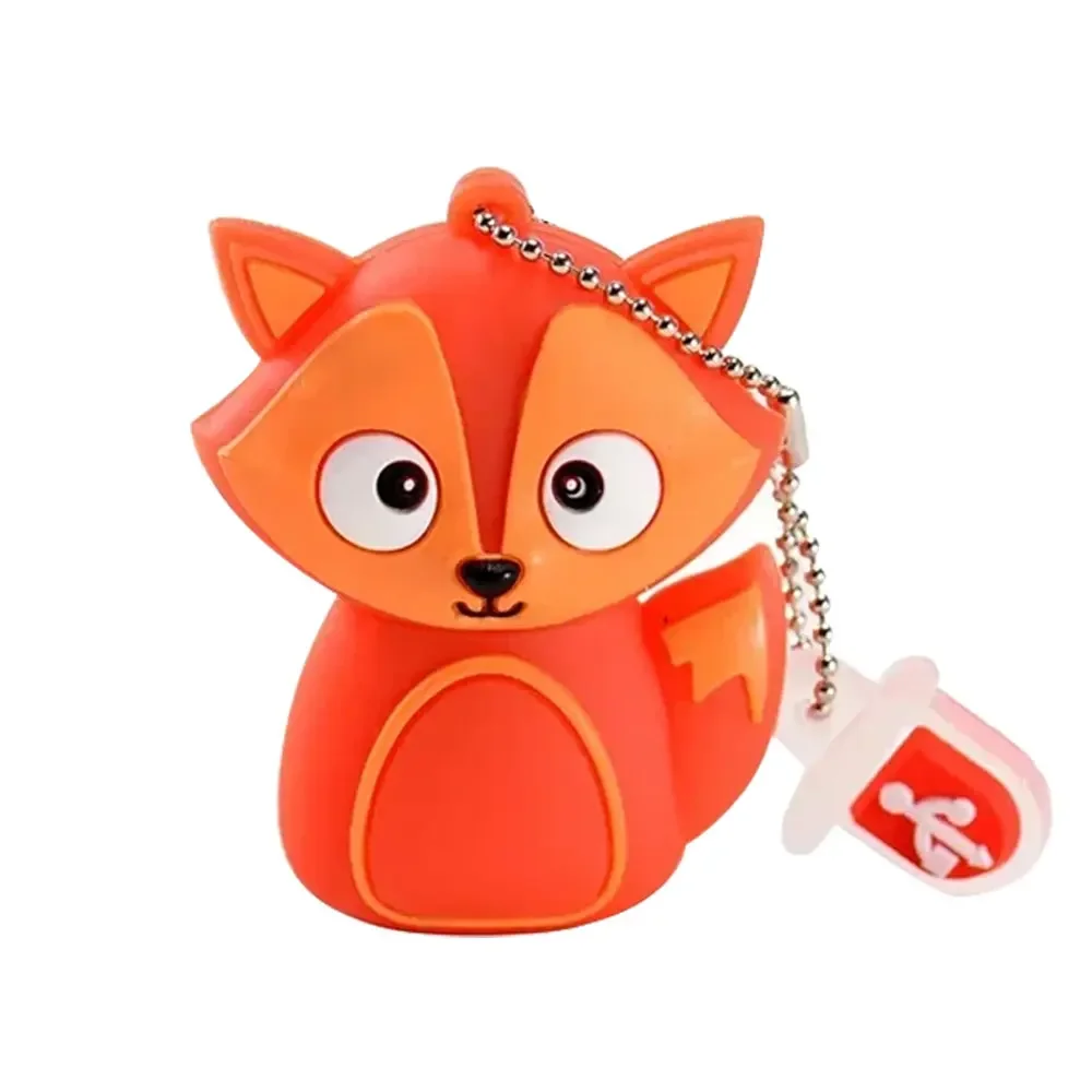 Bonito Fox USB Flash Drive, Pendrive de armazenamento externo, Presente criativo, Pendrive de armazenamento externo, 64GB