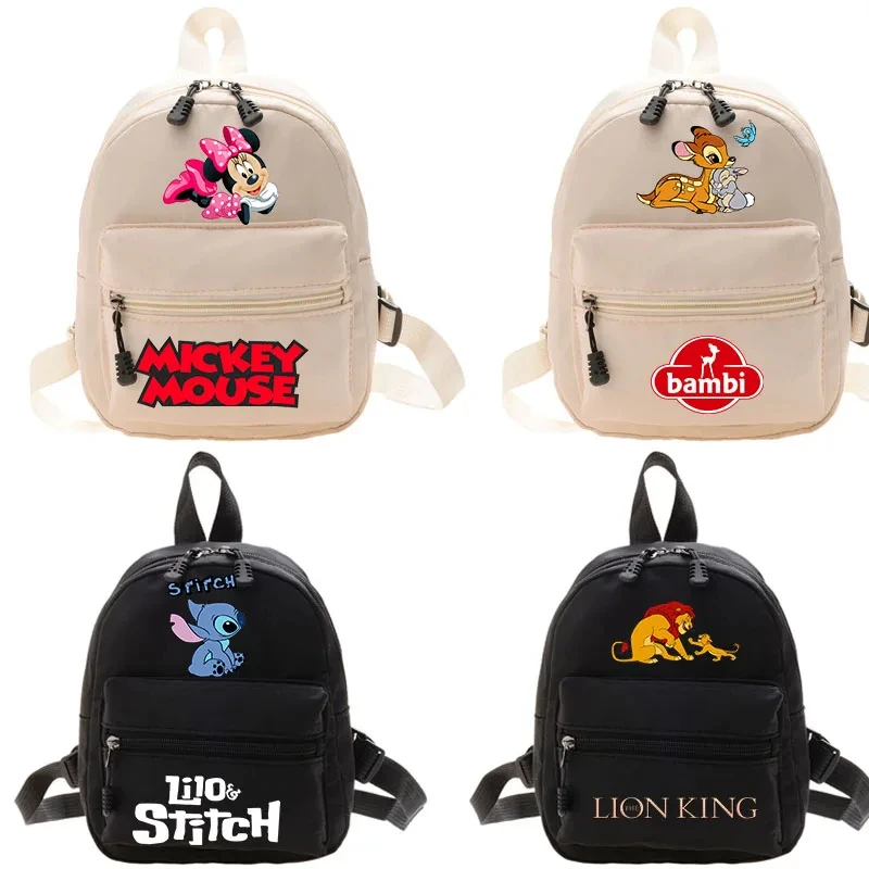 Disney-Sac à dos CAN o & Stitch pour femme, Minnie The Discuting King, Carillon mignon, sacs à dos de style collège pour adolescentes, mode 2024