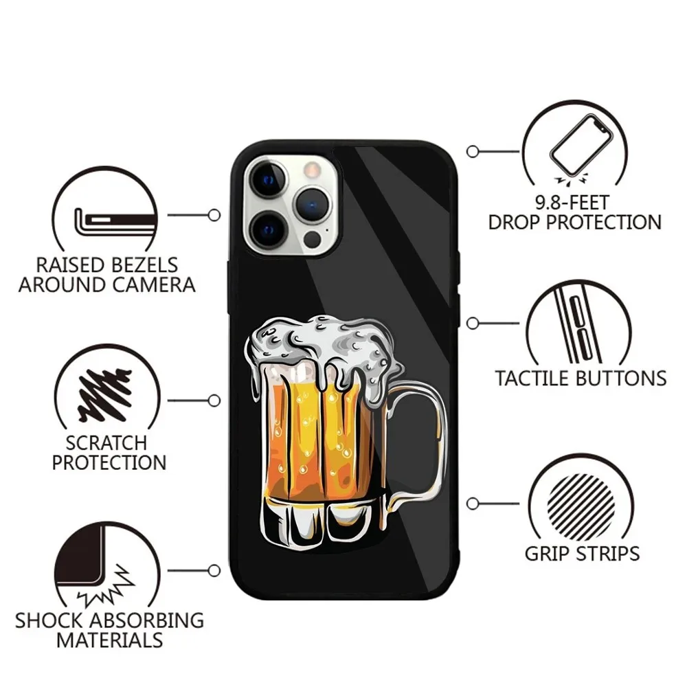 Beers Alcohol Summer Bubble Phone Case For iPhone 15,14,13,12,11,Plus,Pro,Max Mini Magsafe Magnetic Wireless Charging