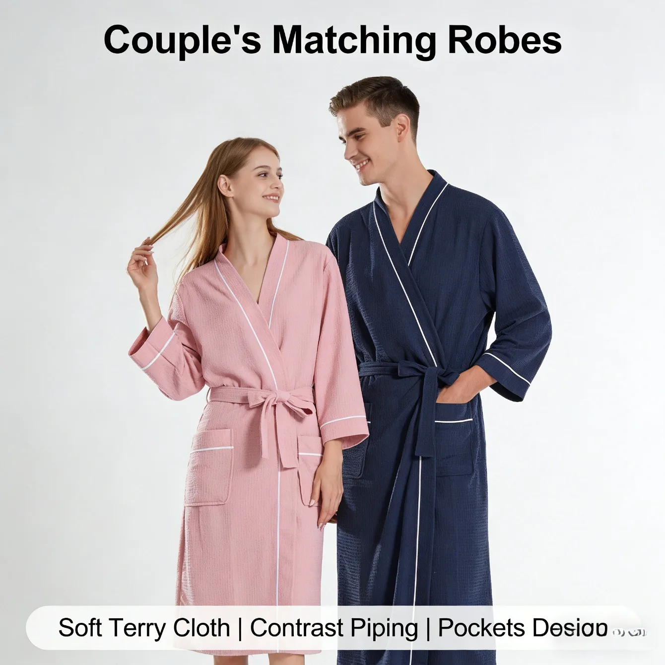 

Thin Super Absorbent Sauna Robe European and American Hotel - Style Couple Bathrobe Skin - friendly Long Robe