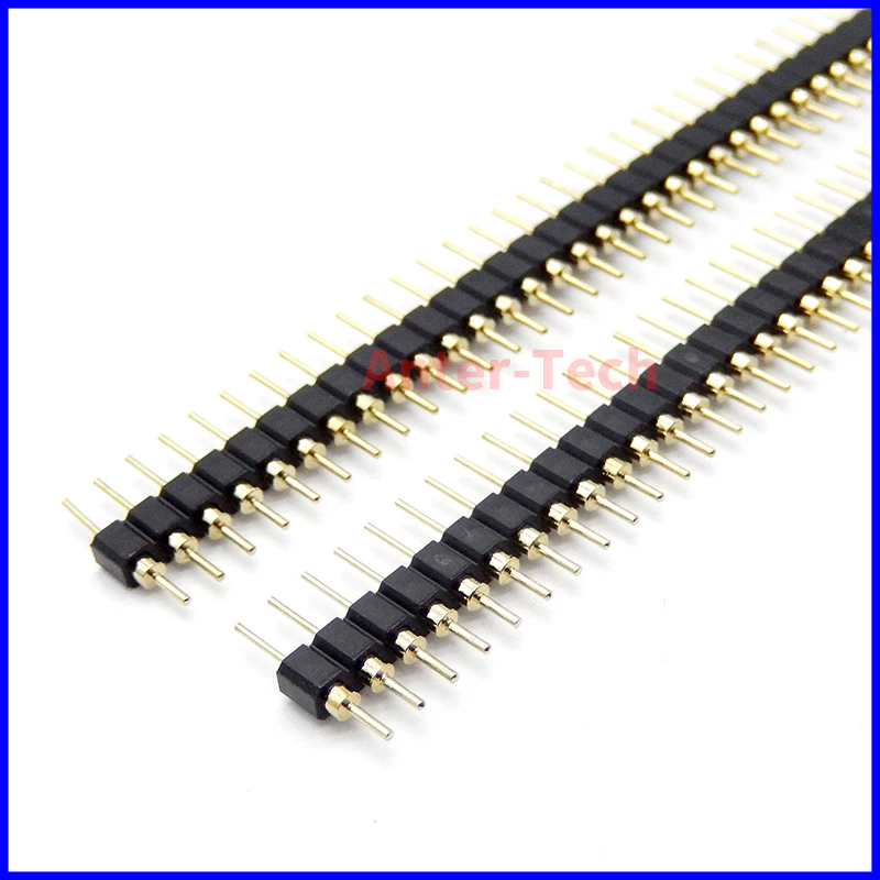 5 szt. 40 złącze pinowe okrągła igła 1x40 złote jeden rząd męskie 2.54mm łamliwe złącze pinowe paski