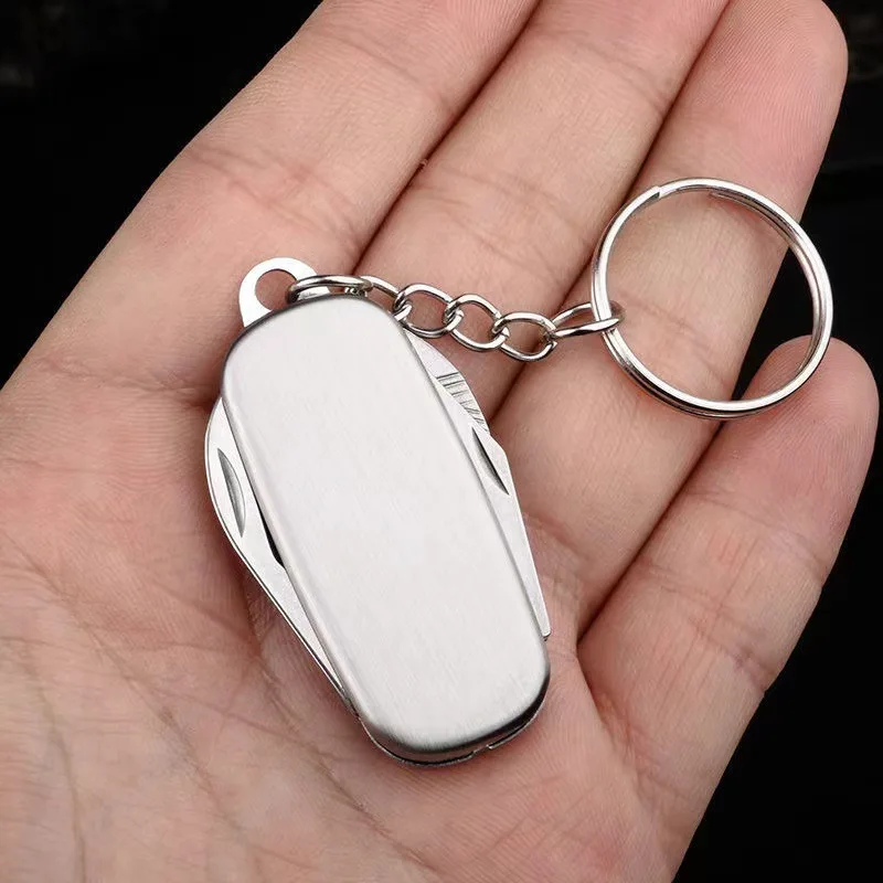 Stainless steel multi-function knife, Keychain pendant knife, Swiss army knife