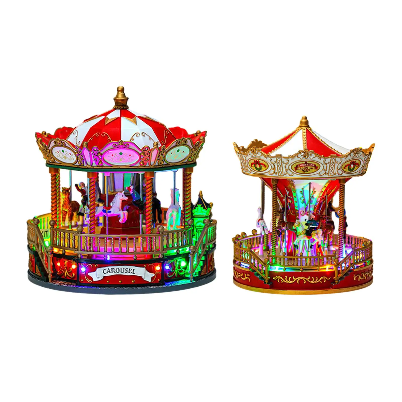 

Рождественская карусель с подсветкой, вращающаяся музыкальная шкатулка с музыкой и светом, настольное украшение для гостиной, стола, фестиваля, офисного декора