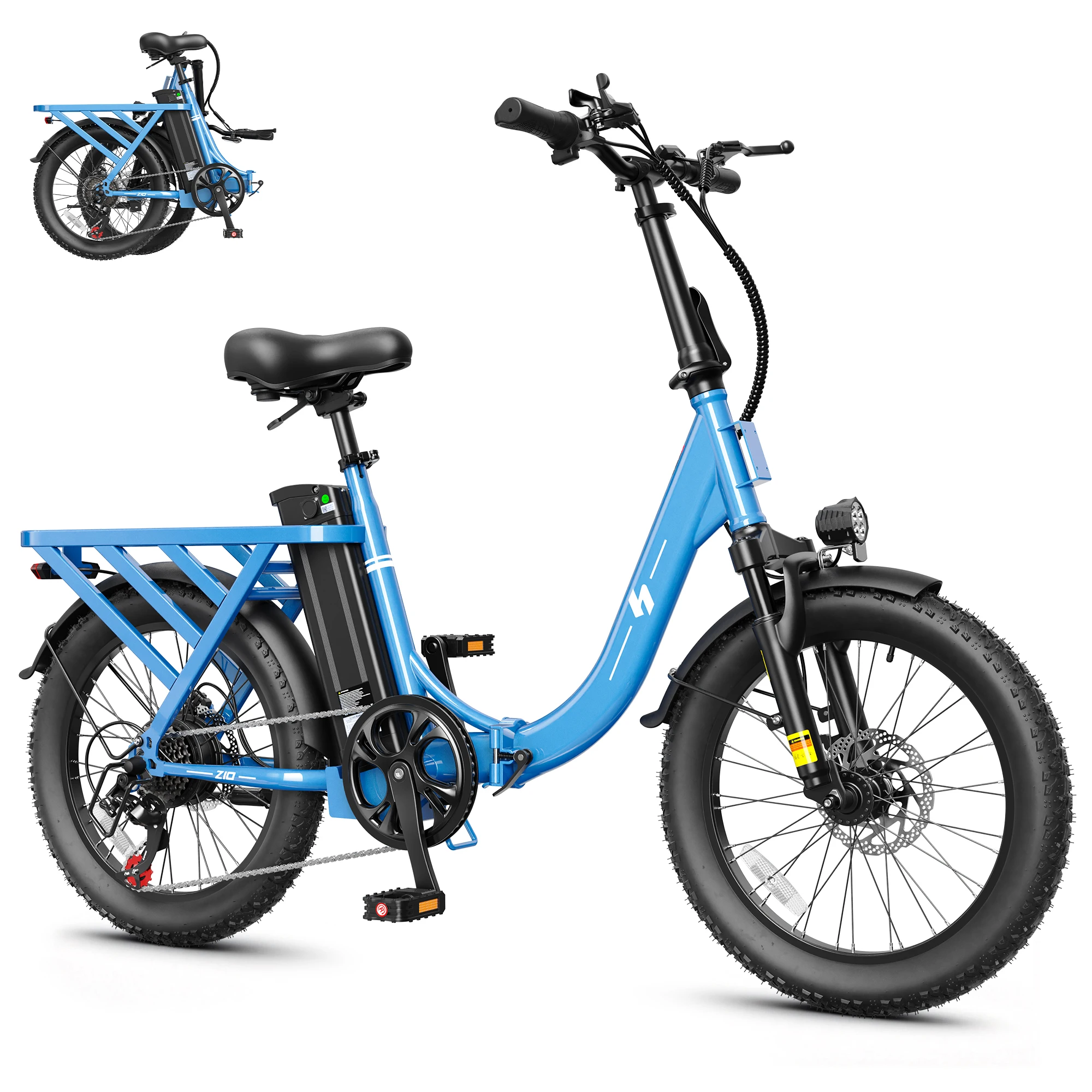 Actbest Mars Folding Electric Bike for Adults, 1200W Peak Motor 48V 13.5Ah Battery, 20"×3" Fat Tire Commuter Ebike, 28MPH 65Mi,  7 Speed Foldable Electric Bicycle image 5