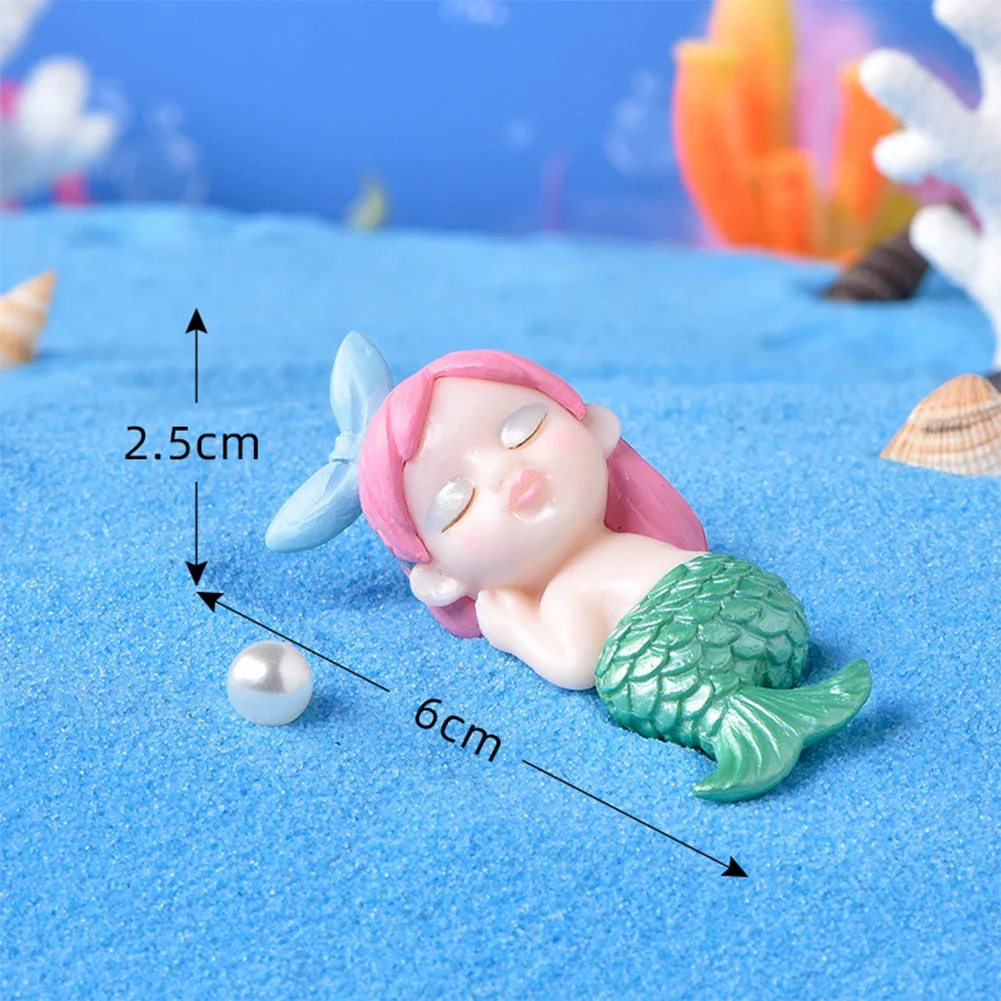 4PCS Mermaid Cartoon Cake Decor Party Decor Micro Landscape Party Cake Decoration Happy Birthday Cake Decoration