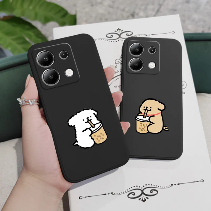 

Milk Tea Action Phone Case For Xiaomi Redmi Note 14 13 12 12S 11 11S 10 10S 9 9S Pro Plus 4G 5G Liquid Silicone Cover