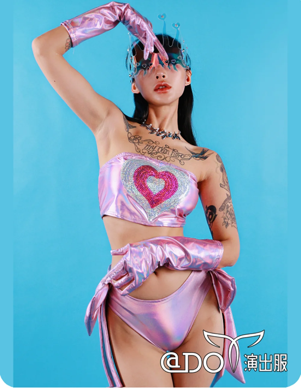 레이저 폴댄스 의상 여성 고고댄서 무대 의상 파티 레이브 의상 스팽글 탑 레그 커버 드랙퀸 의상 yj045