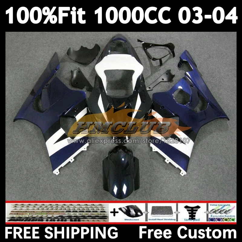 Injection Body For SUZUKI GSXR-1000 GSXR1000 2003 2004 27No.95 blue factory 1000CC GSX-R1000 K3 GSXR 1000 CC 03 04 OEM Fairings