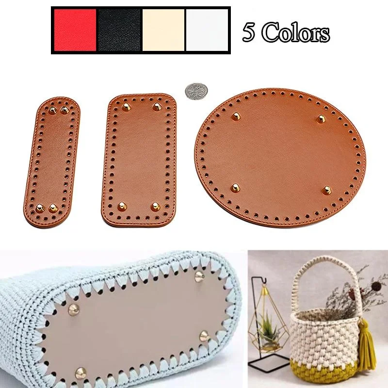 High Qualtiy Oval Round Bottom for Knitted Bag Leather Bag Accessories Handmade Bottom with Holes Diy Crochet Bag Bottom