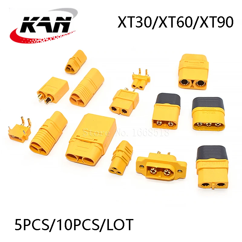 

10PC-5PC XT30 XT30U XT60 XT60H XT90 Amass T Plug Battery Connector Set Male Female Gold Plated Banana Plug for RC Parts