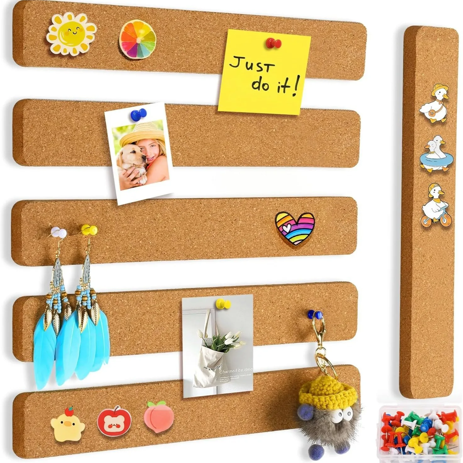 3 قطعة لوحة الفلين القابلة للإزالة للجدران لوحة الفلين الصغيرة لوحة رسائل الحائط RMB02