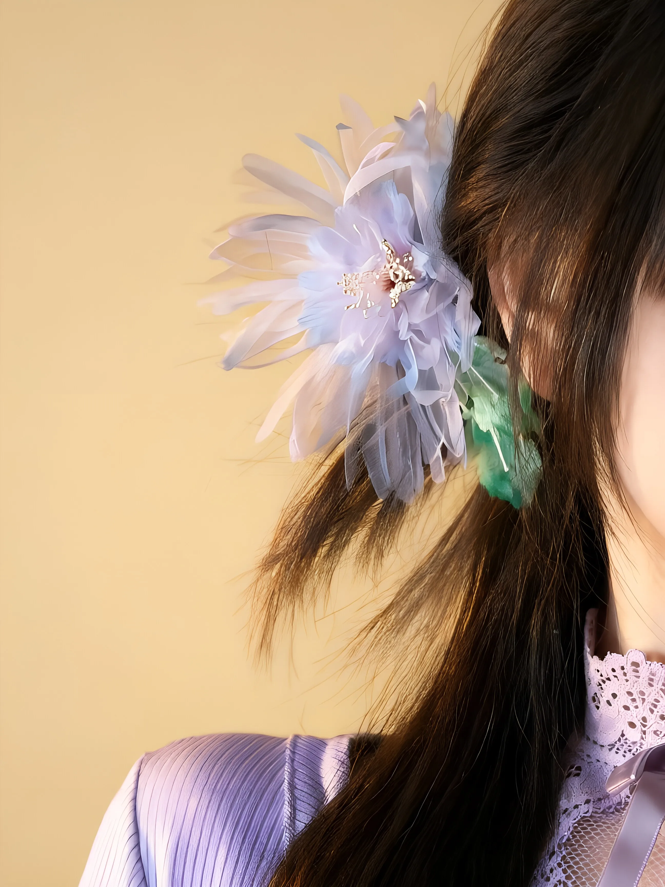 

Super Fairy Purple Blue Peony Flower Hair Clip New Velvet Flower Hair Clip Ancient Hanfu Headwear Female