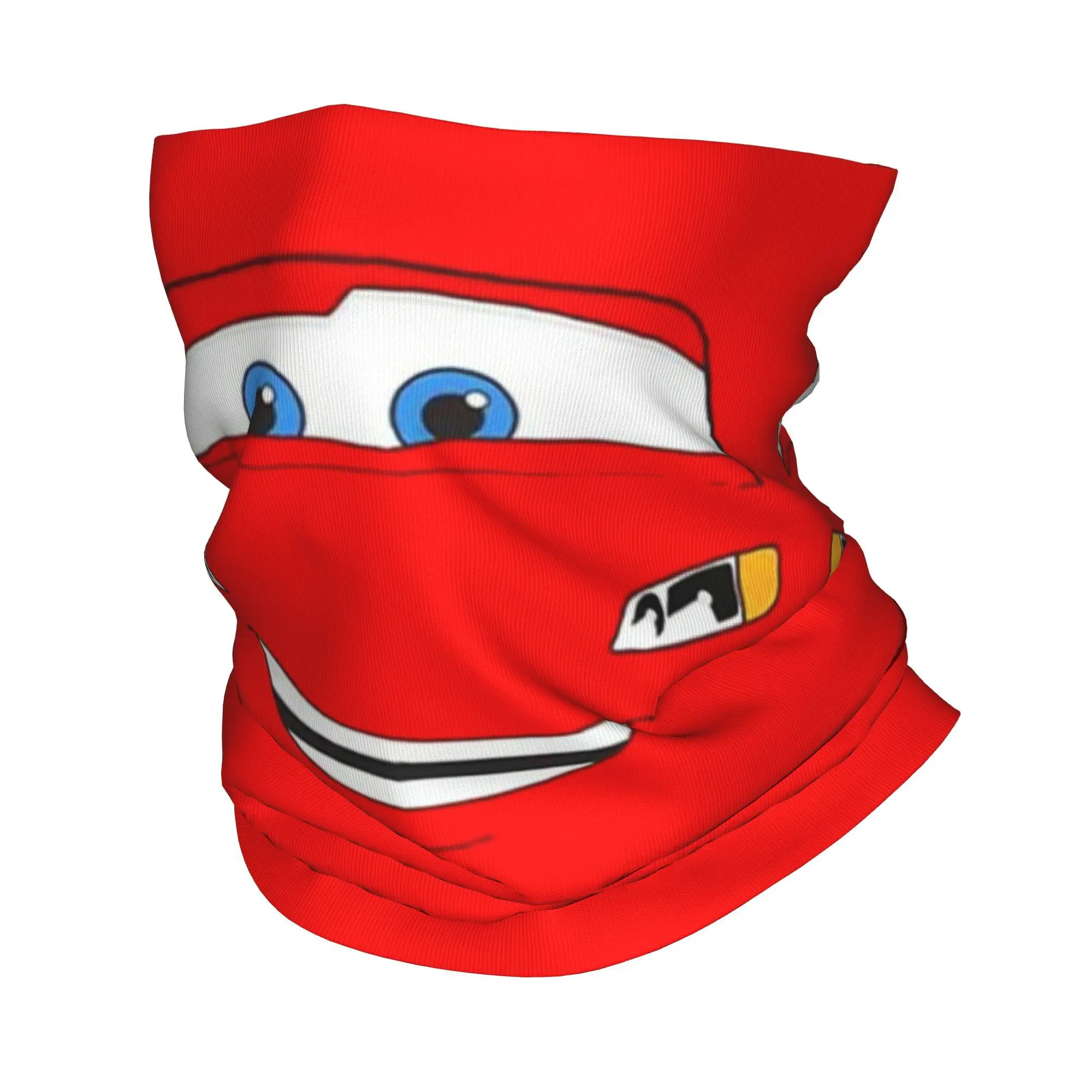 Custom Happy Cars Lightning McQueen Bandana Neck Gaiter UV Protection Face Scarf Cover Men Women Cartoon Headband Tube Balaclava