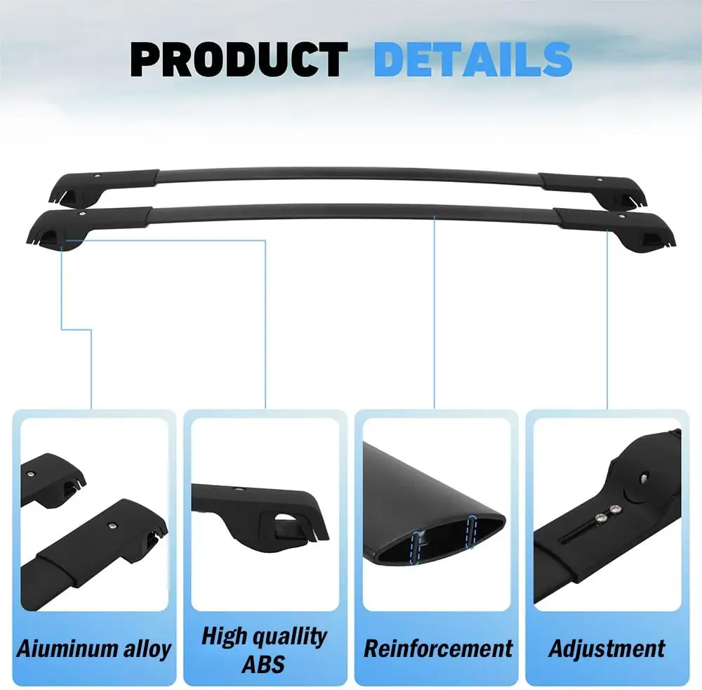 スバル XV Crosstrek 2013-2026用ユニバーサルルーフラッククロスバー、アルミカーゴキャリアセット
