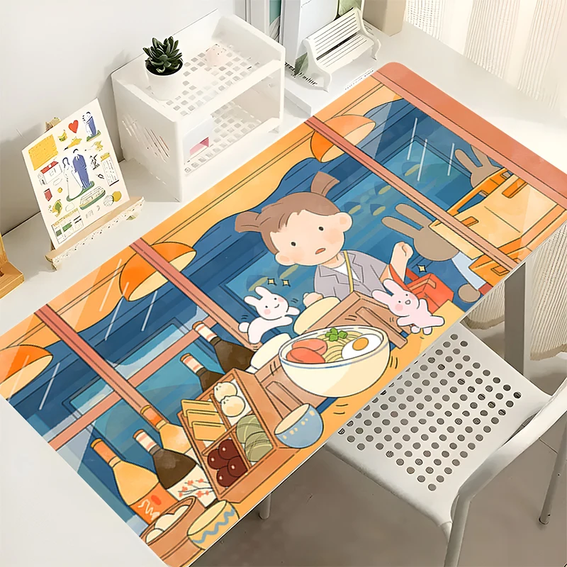 

Mouse Pad Laptop Non-slip Esports Urban Noodle Restaurant Office Laptop Desk Mat Game Player Mousepad Mini PC Keyboard Pad