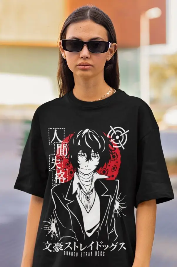 Camiseta de perros callejeros Bungou, Dazai,Chuuya,Nakajima Atsushi, camisaAkutagawa de todas las tallas