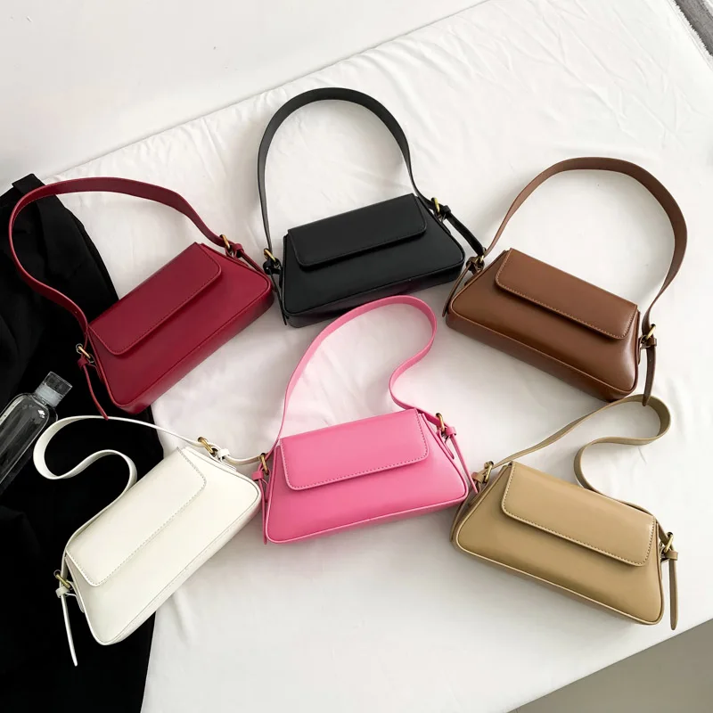 Simple Underarm Shoulder Bags For Women Top Quality PU Leather Handbag And Purse Fashion Designer Bag Female Handle Tote Bag Sac