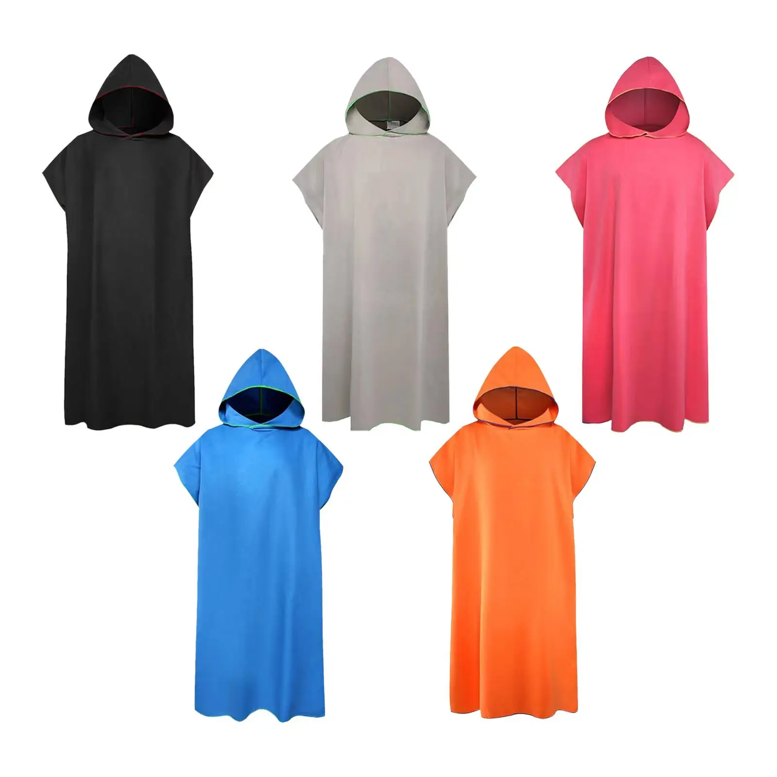 Microfiber Surf Poncho, Pool Towel Swim Beach Towel, Gift Changing Towel Robe Hooded Bathrobe for Swimming