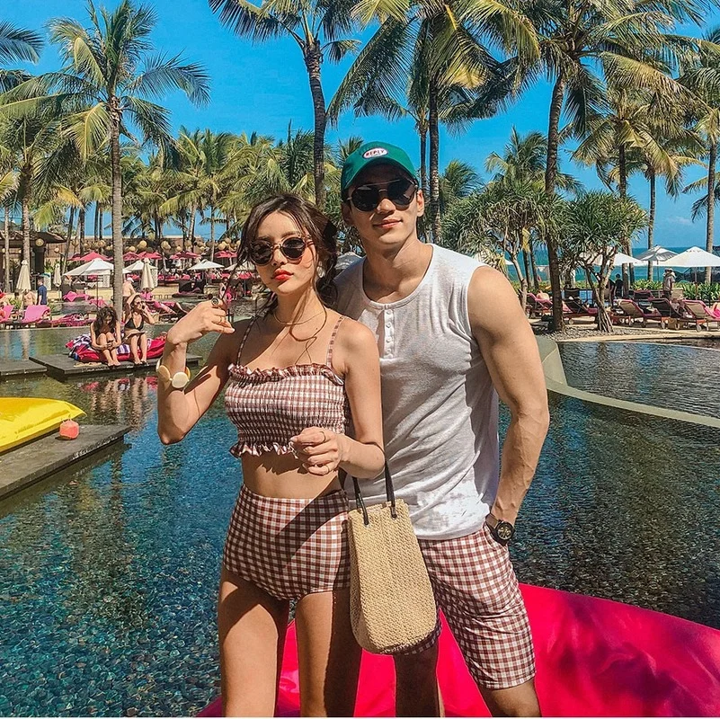Korean Couple Swimsuit New Hot Spring Split Swimsuit + Beach Pants