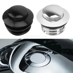 Chrome Black Motorcycle CNC Aluminum Pop-Up Oil Tank Gas Cap For Harley Sportster XL883 XL1200 Dyna FXD Softial Fat Boy CVO