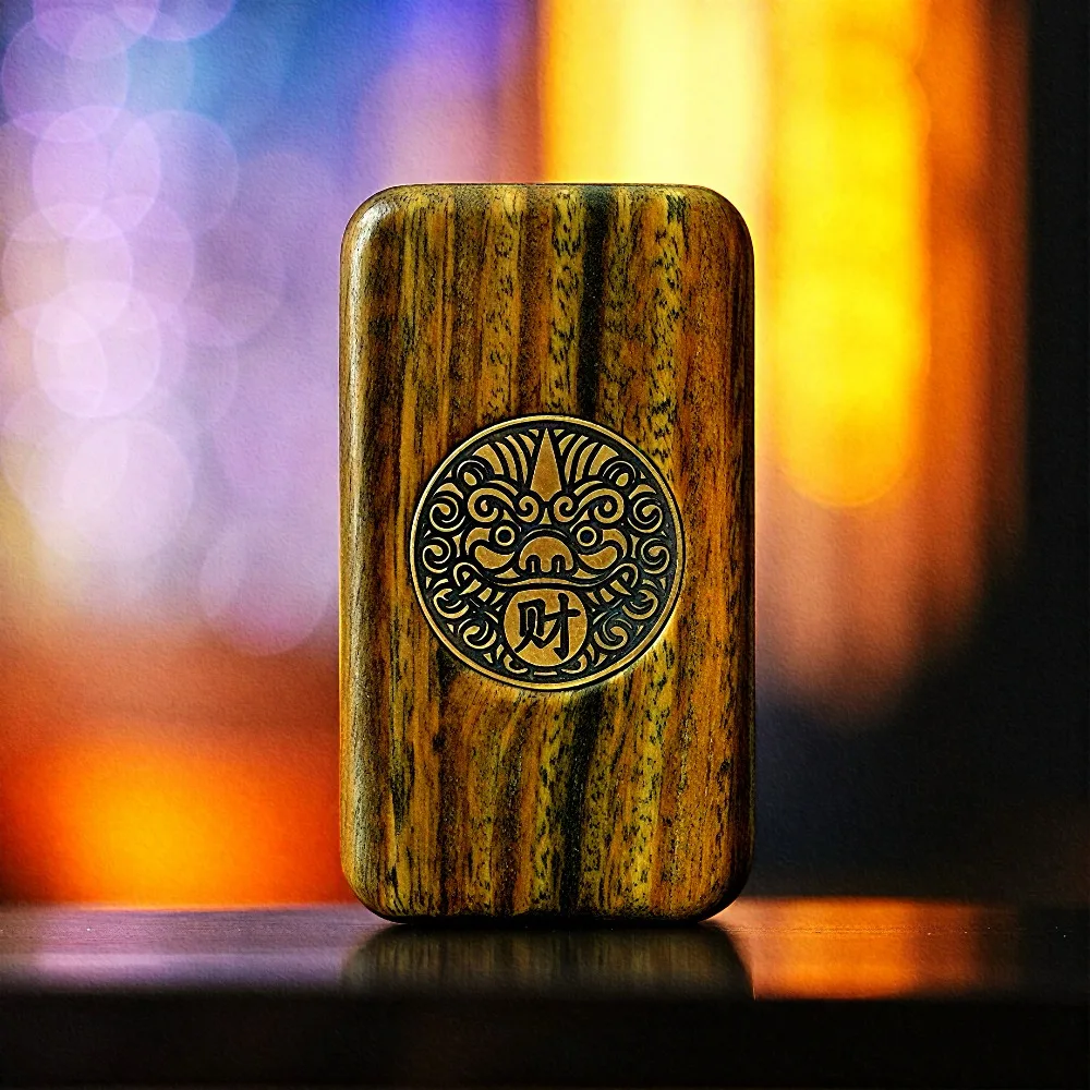 HALOOPLAYER EDC Sandelholz Direct-Push Dichtes Ratschen-Zappelspielzeug zur Desktop-Stressabbau