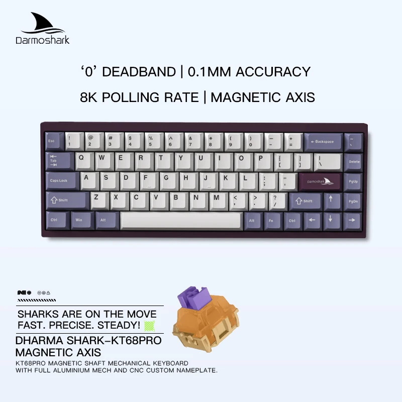 Darmoshark KT68 Pro Gaming Mechanical Keyboard Wired Hot Swap 68