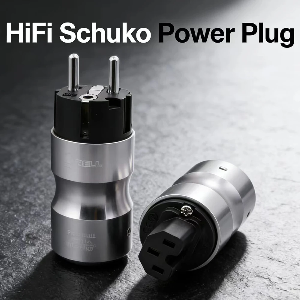 P105BG 24k Gold Hifi Audio Rhodium Plated EU Schuko AC Cord Power Plug IEC Female Connector Adapter for Hifi DIY Power Cable