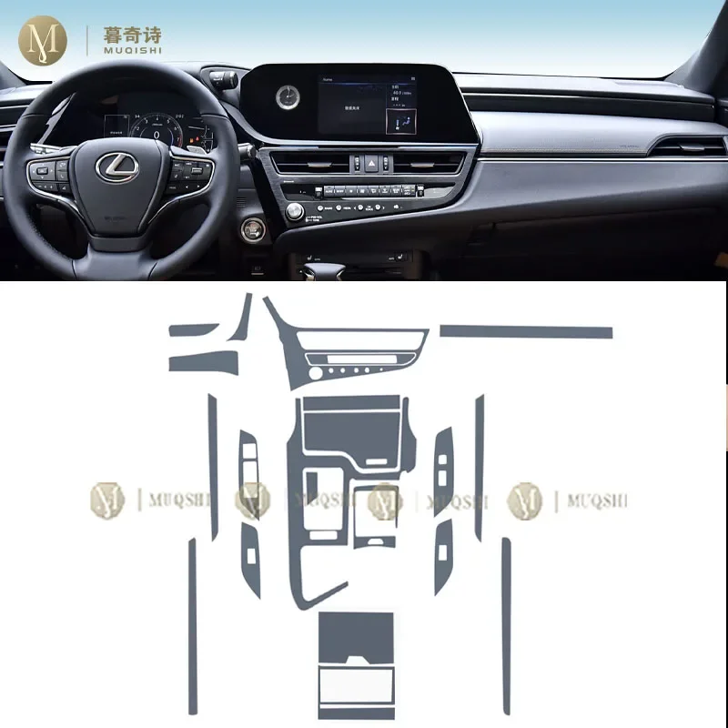 MUQSHI pre cut Car interior gearbox panel TPU protective film screen anti scratch repair Stickers refit PPF For Lexus ES 16-2024