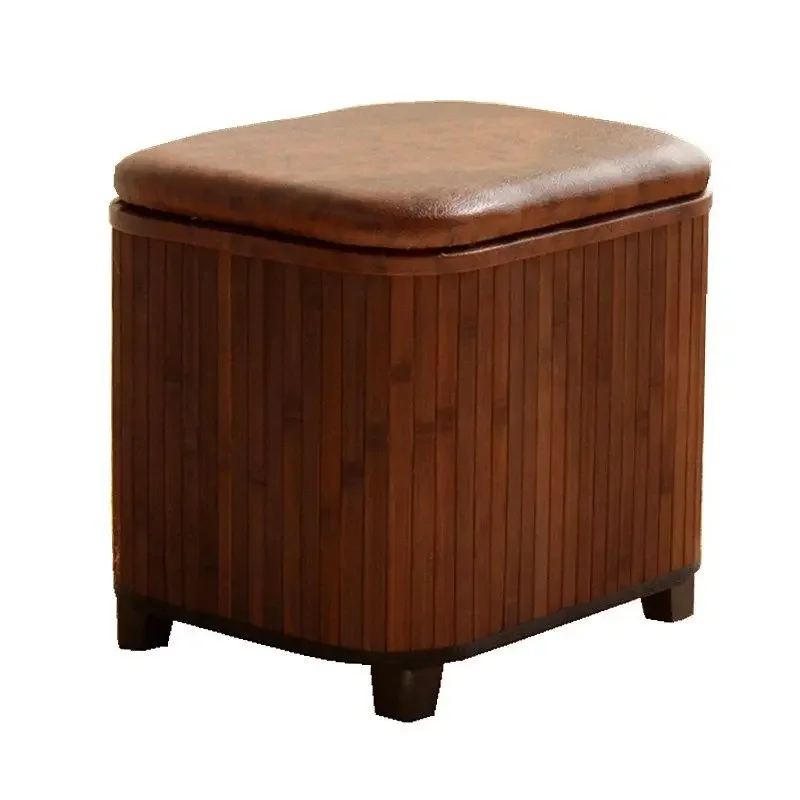 SunOfficiToys-Petit tabouret carré en bois massif avec boîte de rangement, repose-pieds japonais, changement de chaussures, adapté au couloir, à la