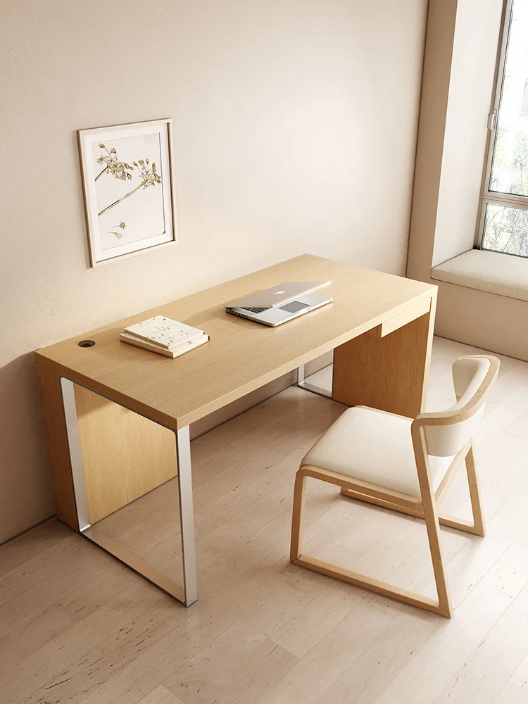 Wabi-sabi style desk, study room, bedroom, computer desk, work desk, minimalist home writing desk