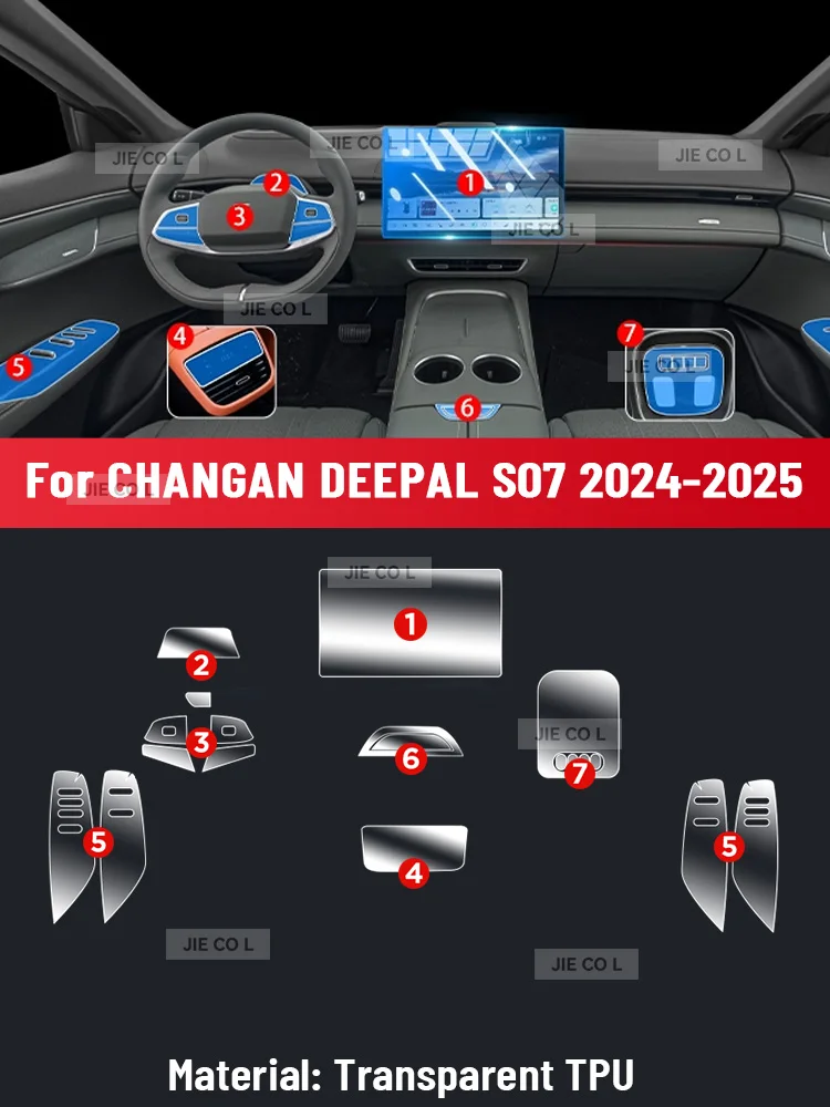 Auto Central Control Screen TPU Navigation Anti Scratch interior Protection Film GPS Navigation For CHANGAN DEEPAL S07 2024 2025