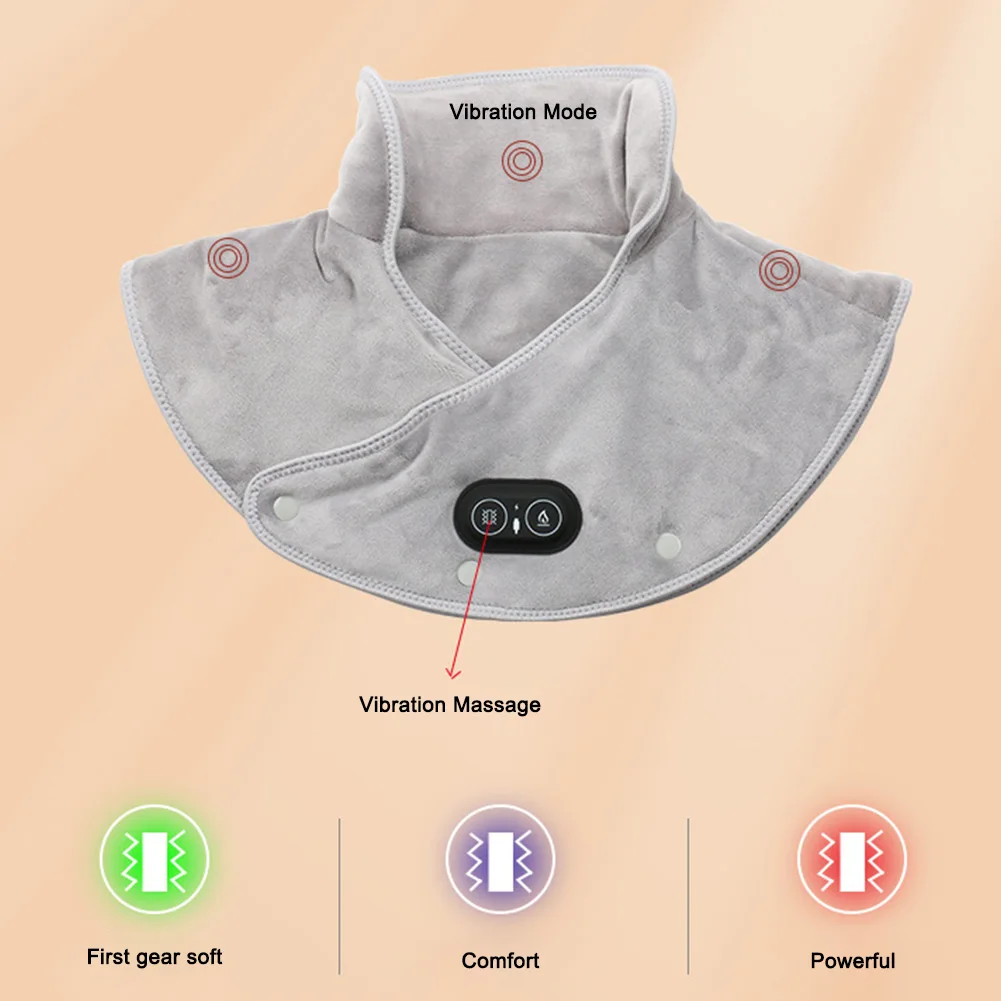 

Electric Heating Shoulder Neck Pad Massager USB Heating Pad Cervical Brace Tool 3 Gear Hot Compress for Birthday Christmas Gift