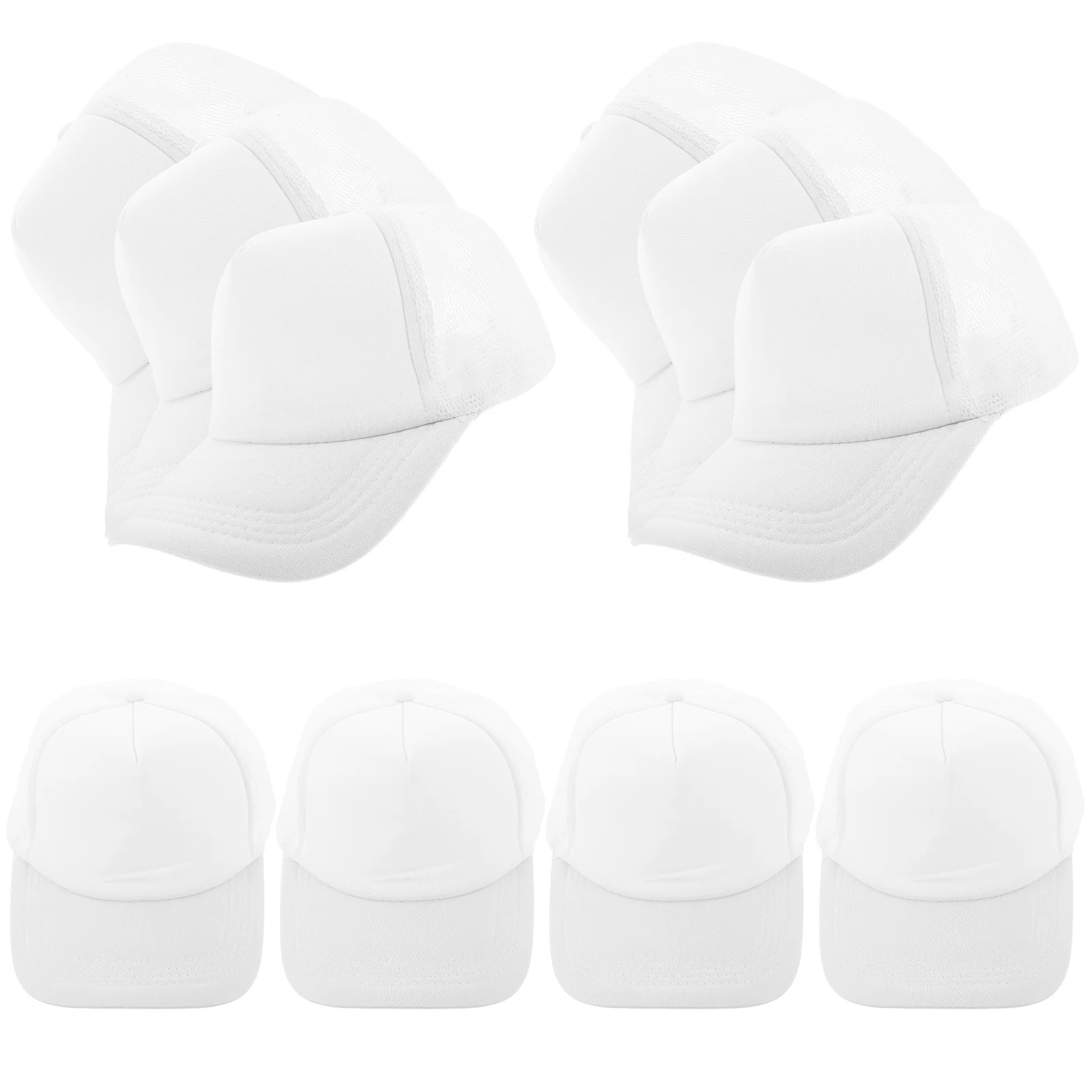 10 Pcs Mesh Baseball Cap Caps Blank Hat Heat Transfer Print Adjustable Snap Button Hats Sponge