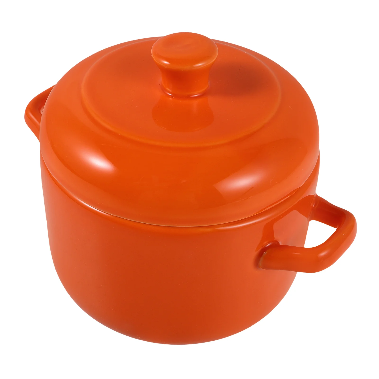 

Ceramic Stew Pot Lid 600ml Single Serve Soup Bowl Steaming Stewing Cooking Clay Pot Double Handles Slow Cooker Nutrition