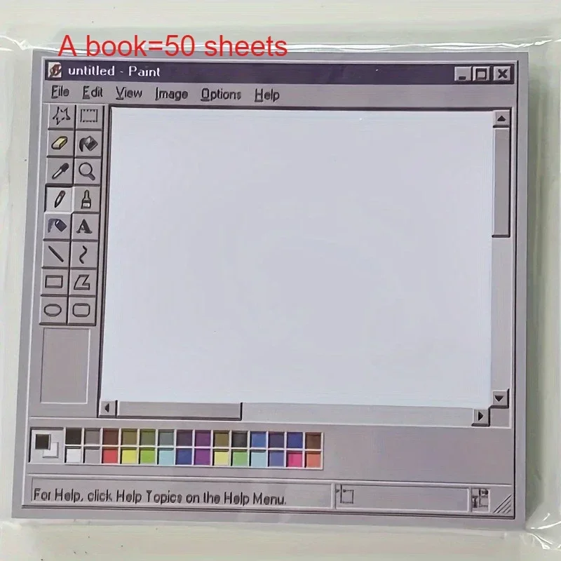 Vintage Computer Drawing Sticky Notes 50 Sheets - Ideal for Artists & Office Use,Durable Adhesive Notes, Sticky Notes for Office